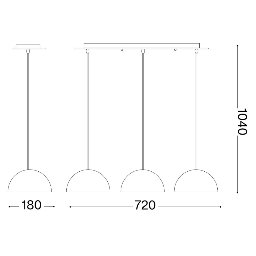 Ideal Lux - Lustra ar auklu FOLK 3xE27/60W/230V brūna