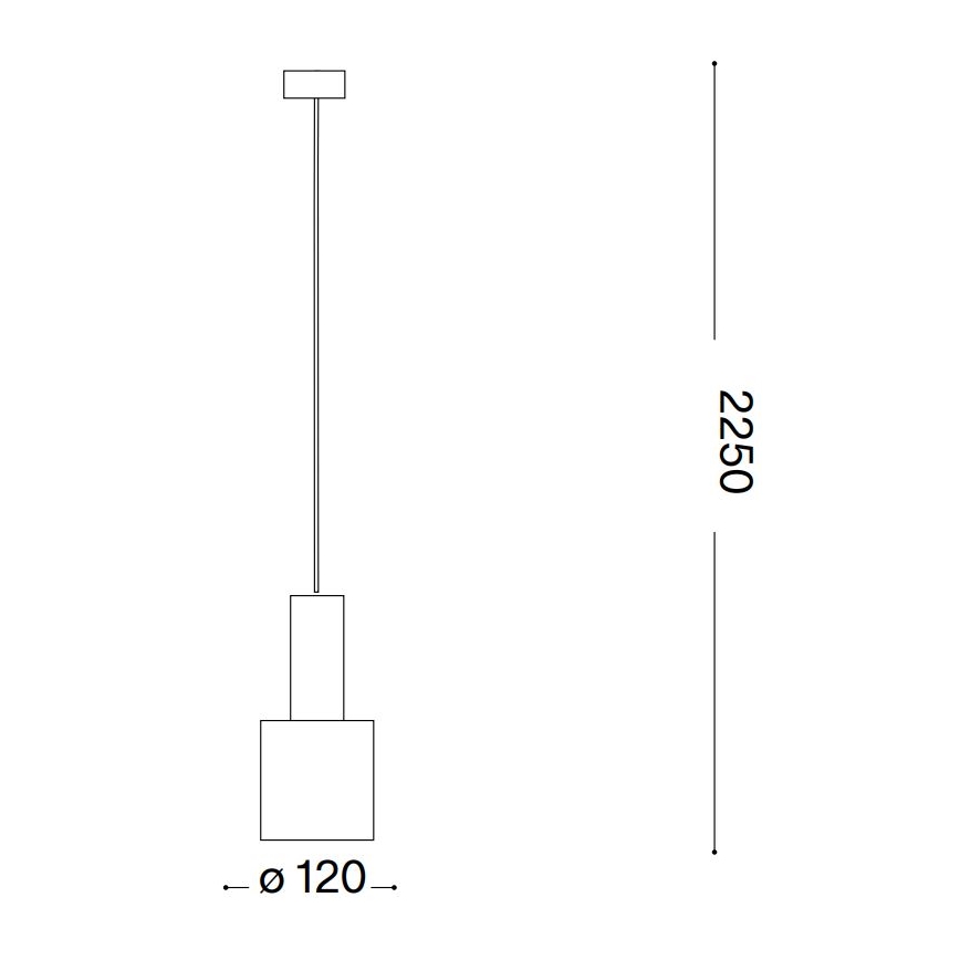 Ideal Lux - Lustra ar auklu HOLLY 1xE27/60W/230V d. 12 cm melna