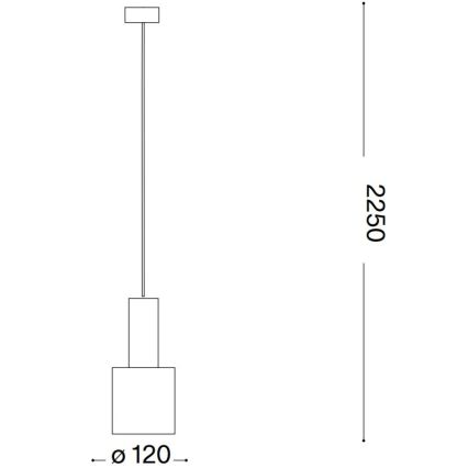 Ideal Lux - Lustra ar auklu HOLLY 1xE27/60W/230V d. 12 cm misiņš