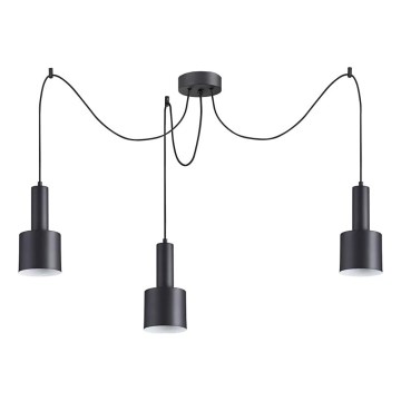 Ideal Lux - Lustra ar auklu HOLLY 3xE27/60W/230V zirneklis melna