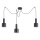Ideal Lux - Lustra ar auklu HOLLY 3xE27/60W/230V zirneklis melna