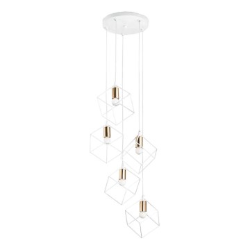 Ideal Lux - Lustra ar auklu ICE 5xE27/60W/230V d. 50 cm balta