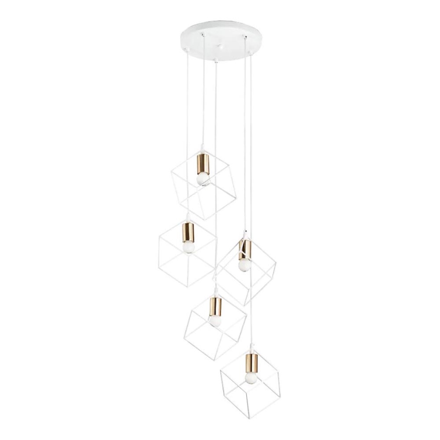 Ideal Lux - Lustra ar auklu ICE 5xE27/60W/230V d. 50 cm balta