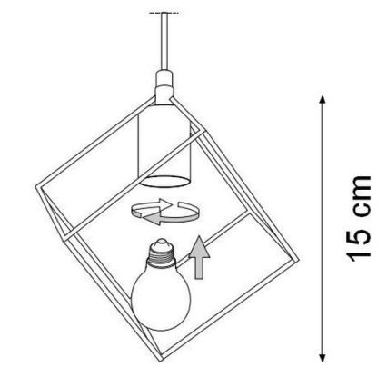 Ideal Lux - Lustra ar auklu ICE 5xE27/60W/230V d. 50 cm melna