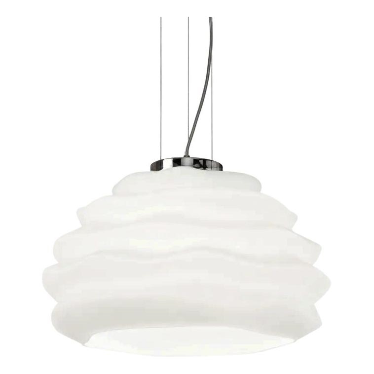 Ideal Lux - Lustra ar auklu KARMA 1xE27/60W/230V d. 39 cm balta