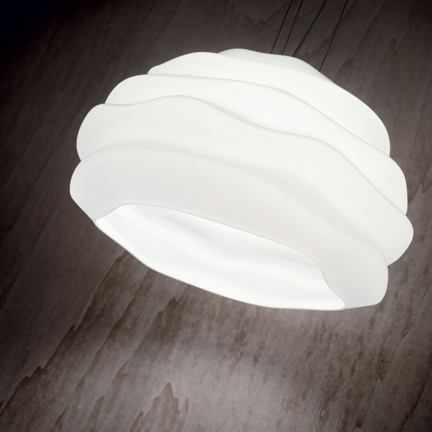 Ideal Lux - Lustra ar auklu KARMA 1xE27/60W/230V d. 39 cm balta