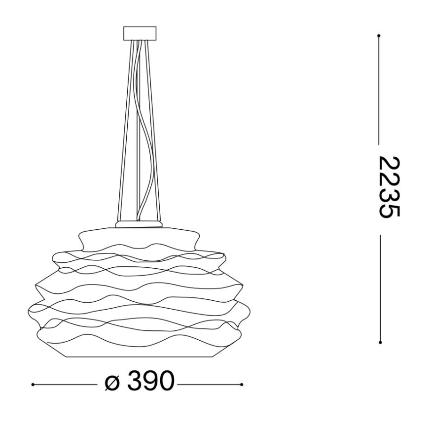 Ideal Lux - Lustra ar auklu KARMA 1xE27/60W/230V d. 39 cm balta