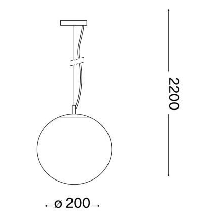 Ideal Lux - Lustra ar auklu MAPA 1xE27/42W/230V d. 20 cm pelēka/dūmakains