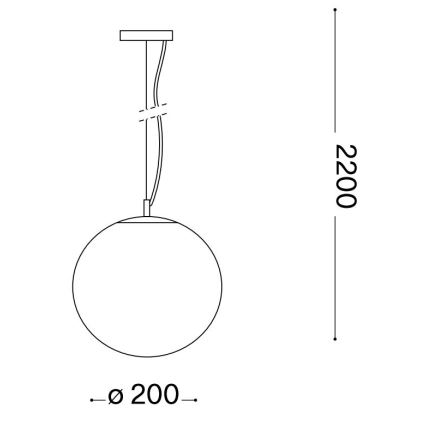 Ideal Lux - Lustra ar auklu MAPA 1xE27/42W/230V d. 20 cm zelta/dūmakains
