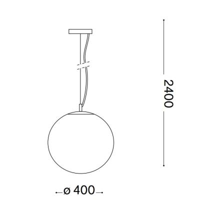 Ideal Lux - Lustra ar auklu MAPA 1xE27/42W/230V d. 40 cm pelēka/dūmakains