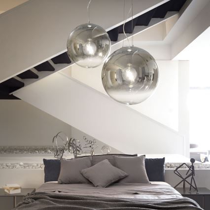 Ideal Lux - Lustra ar auklu MAPA 1xE27/42W/230V d. 50 cm pelēka/dūmakains