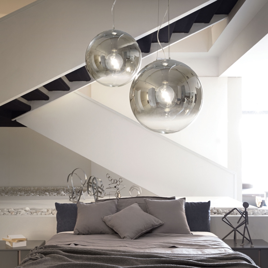 Ideal Lux - Lustra ar auklu MAPA 1xE27/42W/230V d. 50 cm pelēka/dūmakains