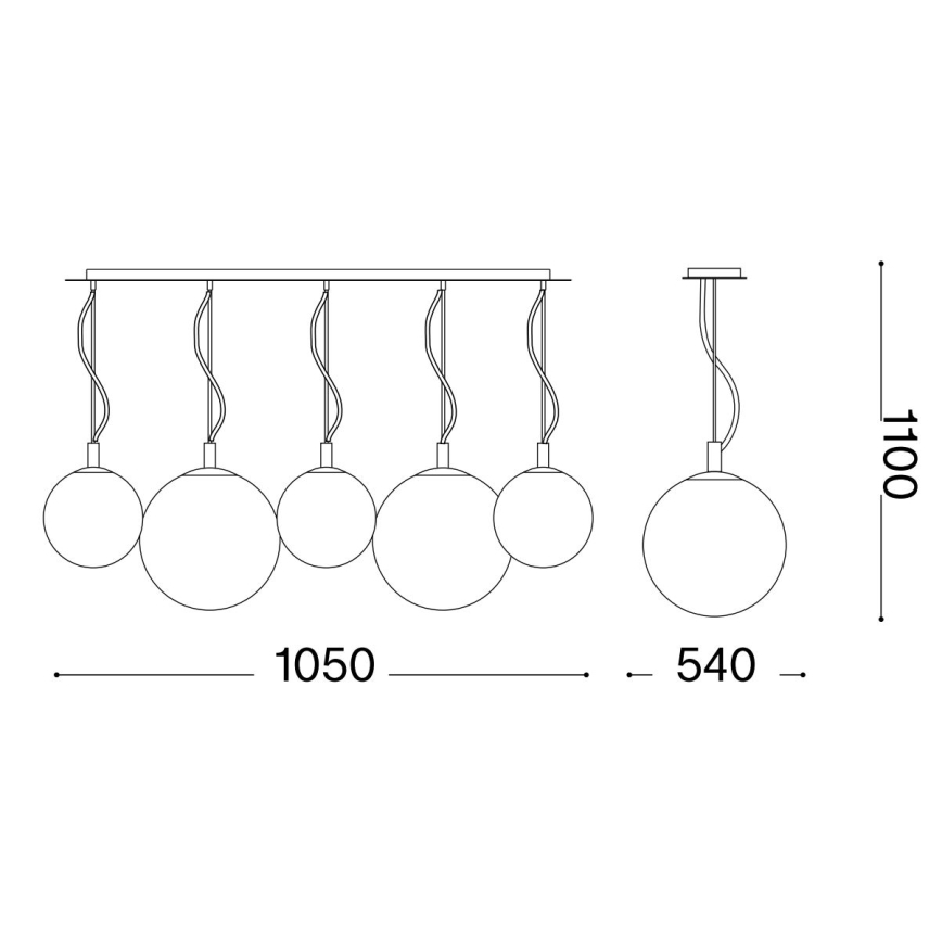 Ideal Lux - Lustra ar auklu MAPA 5xE27/42W/230V zelta/dūmakains