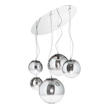 Ideal Lux - Lustra ar auklu MAPA FADE 5xE27/60W/230V spīdīgi hromēts