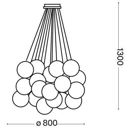 Ideal Lux - Lustra ar auklu MAPA PLUS 22xE14/40W/230V