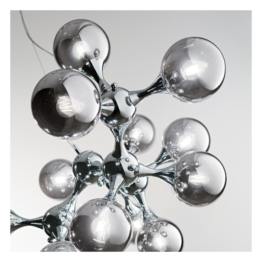 Ideal Lux - Lustra ar auklu NODI 15xE14/28W/230V spīdīgi hromēts