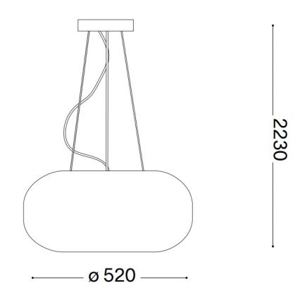 Ideal Lux - Lustra ar auklu ULISSE 3xE27/60W/230V d. 52 cm balta