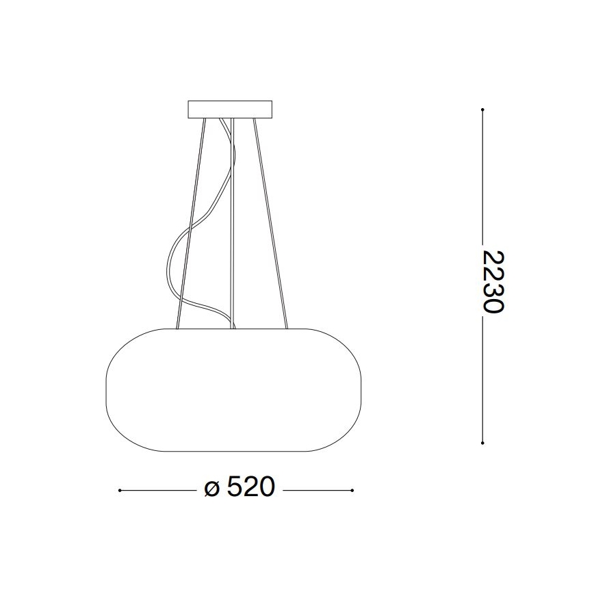 Ideal Lux - Lustra ar auklu ULISSE 3xE27/60W/230V d. 52 cm balta