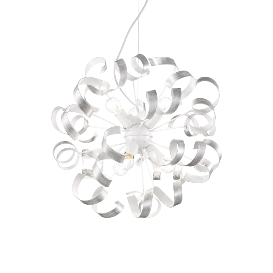 Ideal Lux - Lustra ar auklu VORTEX 6xE14/40W/230V d. 53 cm sudraba/patina