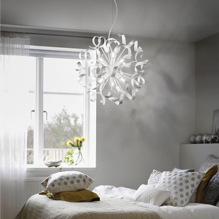 Ideal Lux - Lustra ar auklu VORTEX 6xE14/40W/230V d. 53 cm sudraba/patina