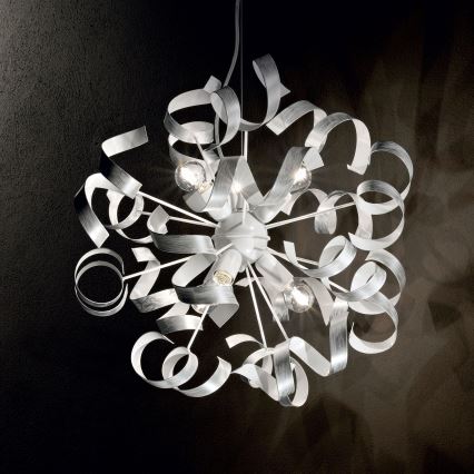 Ideal Lux - Lustra ar auklu VORTEX 6xE14/40W/230V d. 53 cm sudraba/patina