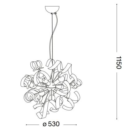 Ideal Lux - Lustra ar auklu VORTEX 6xE14/40W/230V d. 53 cm zelta/patina