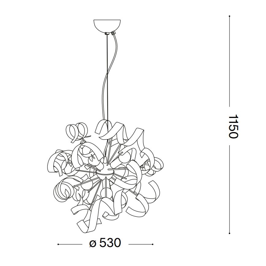 Ideal Lux - Lustra ar auklu VORTEX 6xE14/40W/230V d. 53 cm zelta/patina