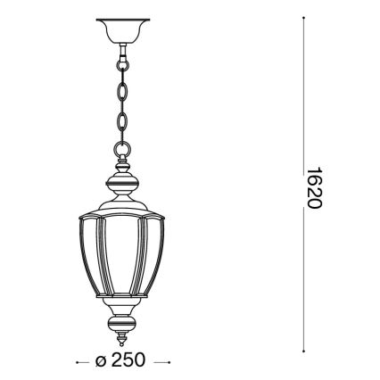 Ideal Lux - lustra ar ķēdi 1x E27/60W/230V Ø 25 cm bronzas krāsā