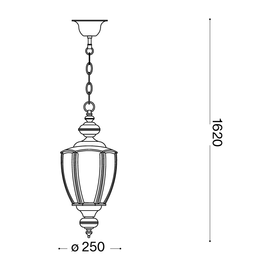 Ideal Lux - lustra ar ķēdi 1x E27/60W/230V Ø 25 cm bronzas krāsā
