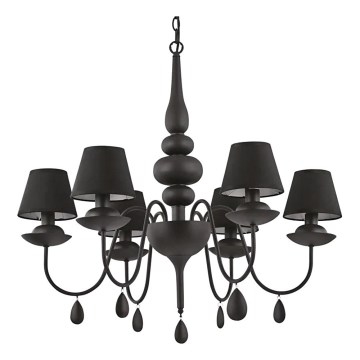 Ideal Lux - Lustra ar ķēdi BLANCHE 6xE14/4W/230V d. 75 cm melna