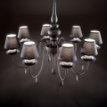 Ideal Lux - Lustra ar ķēdi BLANCHE 8xE14/40W/230V d. 92 cm melna