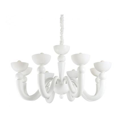 Ideal Lux - lustra ar ķēdi BON BON 8xE14/28W/230V Ø 95,5 cm balta