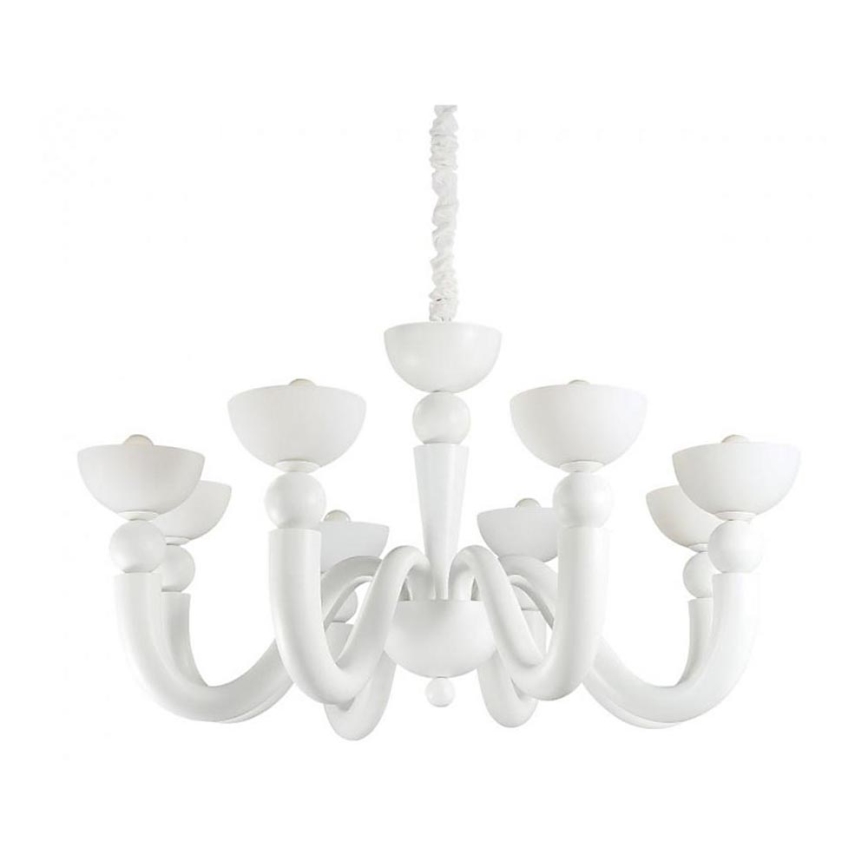 Ideal Lux - lustra ar ķēdi BON BON 8xE14/28W/230V Ø 95,5 cm balta