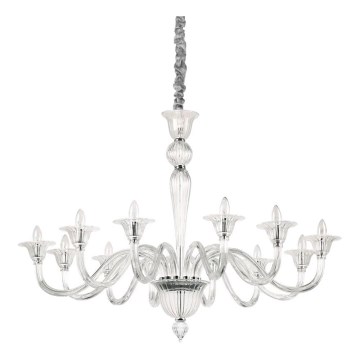 Ideal Lux - Lustra ar ķēdi BRIGITTA 12xE14/40W/230V d. 120 cm caurspīdīga