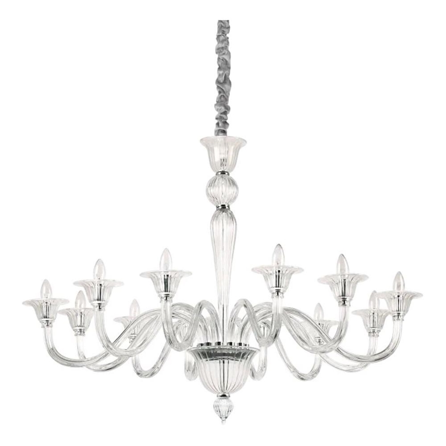 Ideal Lux - Lustra ar ķēdi BRIGITTA 12xE14/40W/230V d. 120 cm caurspīdīga