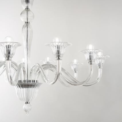 Ideal Lux - Lustra ar ķēdi BRIGITTA 12xE14/40W/230V d. 120 cm caurspīdīga