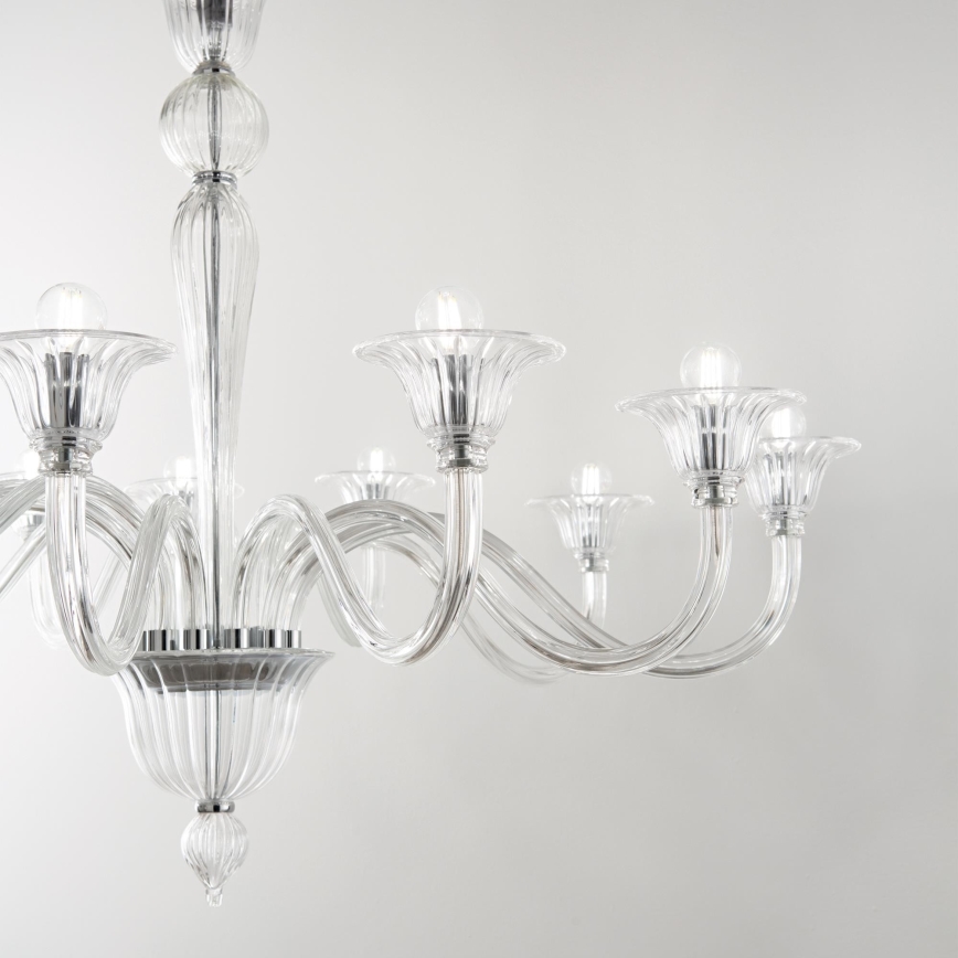 Ideal Lux - Lustra ar ķēdi BRIGITTA 12xE14/40W/230V d. 120 cm caurspīdīga