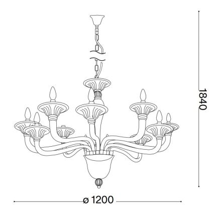 Ideal Lux - Lustra ar ķēdi BRIGITTA 12xE14/40W/230V d. 120 cm caurspīdīga