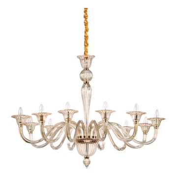 Ideal Lux - Lustra ar ķēdi BRIGITTA 12xE14/40W/230V d. 120 cm misiņš