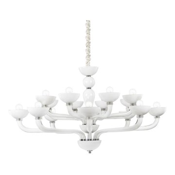 Ideal Lux - Lustra ar ķēdi CASANOVA 16xE14/40W/230V d. 120 cm balta