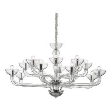 Ideal Lux - Lustra ar ķēdi CASANOVA 16xE14/40W/230V d. 120 cm caurspīdīga