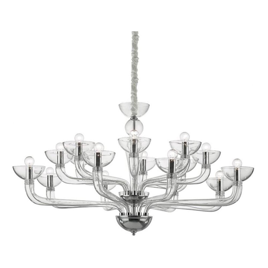 Ideal Lux - Lustra ar ķēdi CASANOVA 16xE14/40W/230V d. 120 cm caurspīdīga