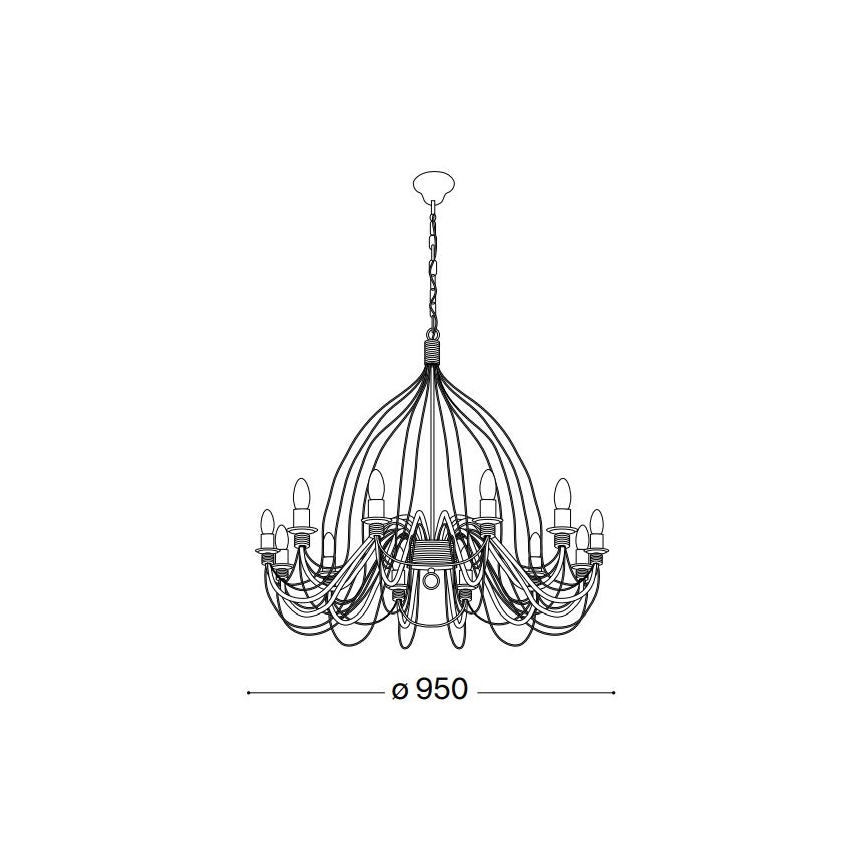 Ideal Lux - Lustra ar ķēdi CORTE 12xE14/40W/230V d. 95 cm varš