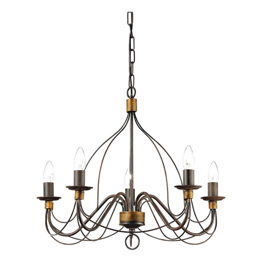 Ideal Lux - Lustra ar ķēdi CORTE 5xE14/40W/230V d. 54 cm varš