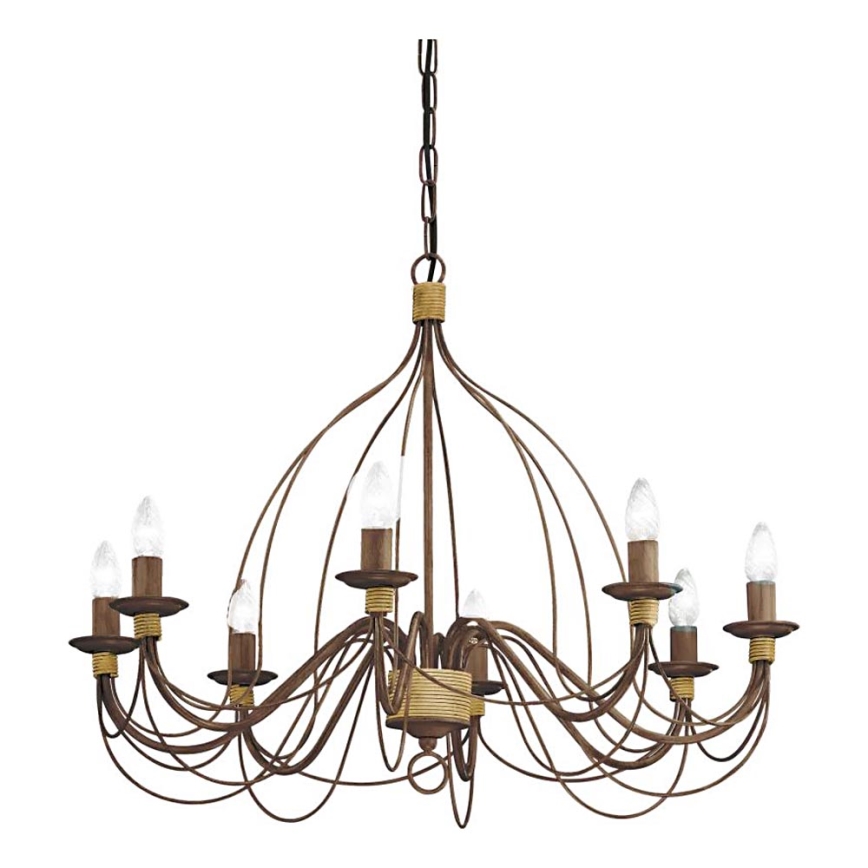Ideal Lux - Lustra ar ķēdi CORTE 8xE14/40W/230V d. 80 cm varš