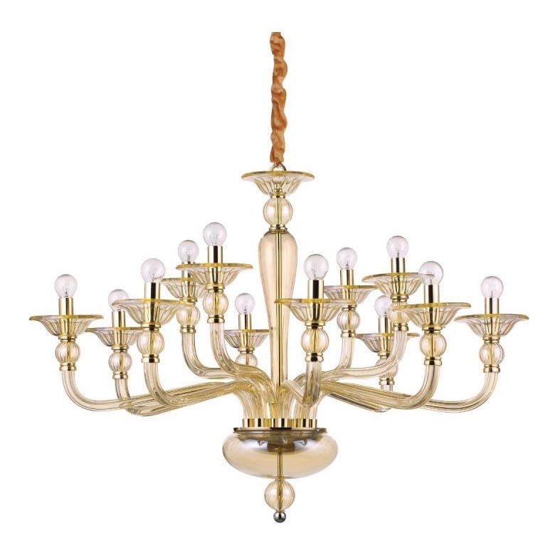 Ideal Lux - Lustra ar ķēdi DANIELI 12xE14/40W/230V d. 94 cm misiņš