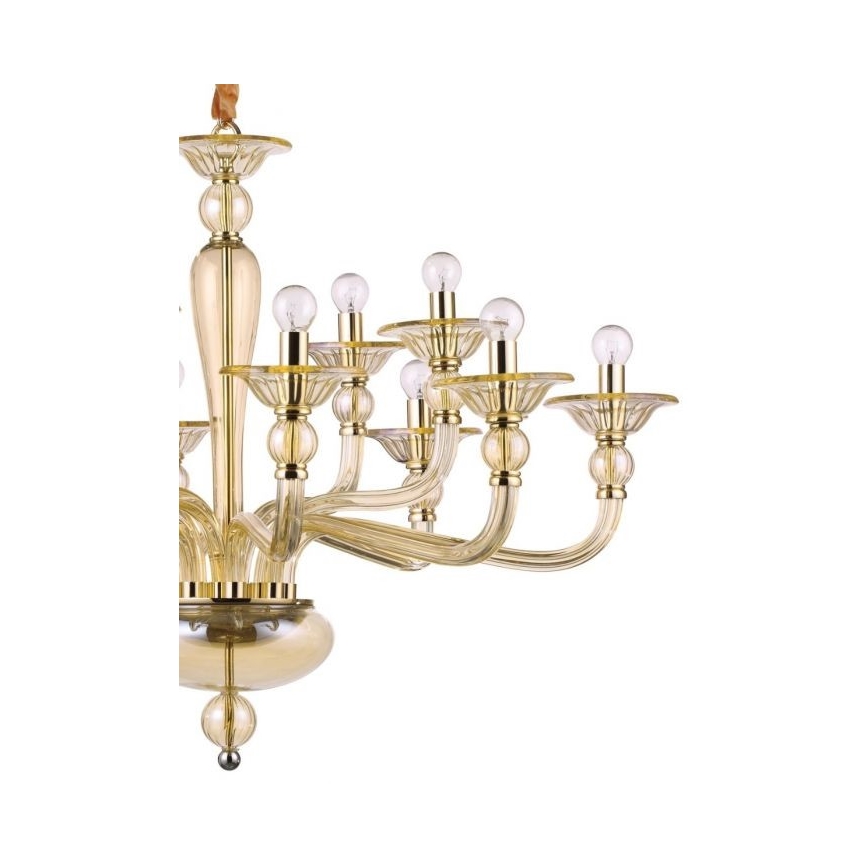 Ideal Lux - Lustra ar ķēdi DANIELI 12xE14/40W/230V d. 94 cm misiņš