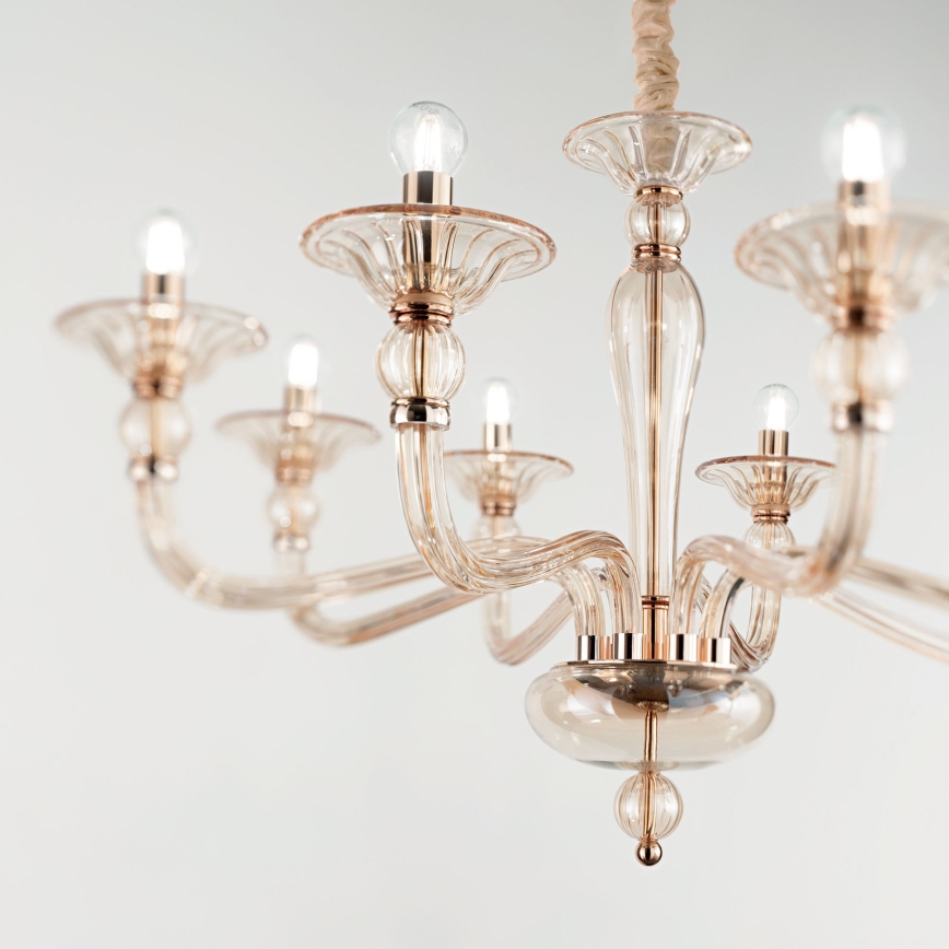 Ideal Lux - Lustra ar ķēdi DANIELI 8xE14/40W/230V d. 85 cm misiņš