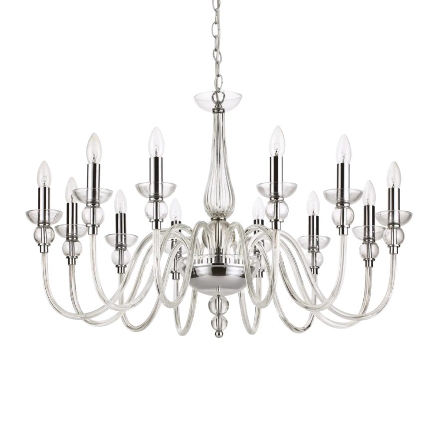Ideal Lux - Lustra ar ķēdi DOGE 12xE14/40W/230V d. 91 cm spīdīgi hromēts