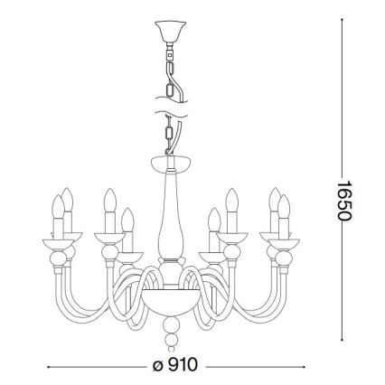 Ideal Lux - Lustra ar ķēdi DOGE 12xE14/40W/230V d. 91 cm spīdīgi hromēts